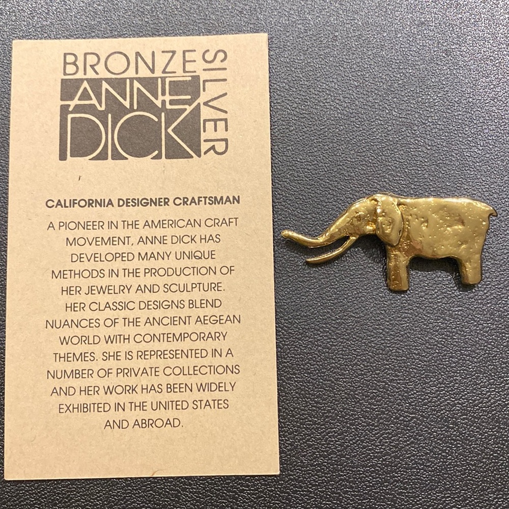 Anne Dick Elephant Brooch
